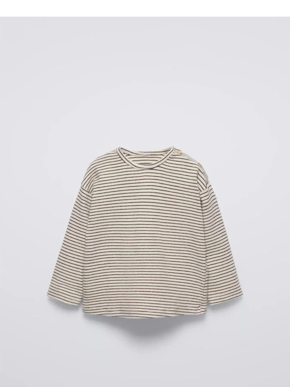 Zara Cream and Black Striped Long-Sleeve Tee - Kids